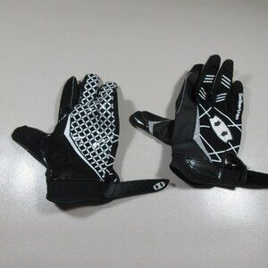 Seibertron mens black an white pro 3.0 nylon football gloves XXS